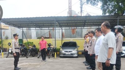 Apel Persiapan Patroli Sore Hari ke Sentra Ekonomi dan Pusat Keramaian