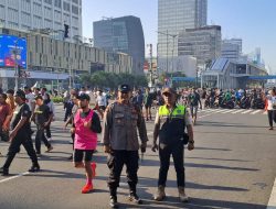 Kapolsubsektor Sarinah Imbau Warga Jaga Anak dan Barang Bawaan Saat CFD di Simpang Sarinah