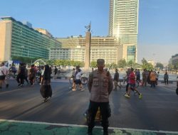 Humas Polsek Menteng Himbau Warga Jaga Barang Bawaan Saat CFD di Bundaran HI