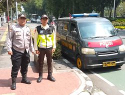 Panit Samapta Polsek Sawah Besar Sambangi Kemenag RI” Berikan Arahan kepada Satpam