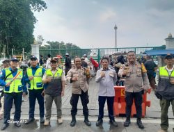 Bhabinkamtibmas Gambir dampingi tabligh akbar di Perparkiran IRTI, ajakan doa dan menjaga ketertiban bersama