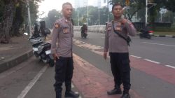 Pemantauan dan Sterilisasi Jalur Merdeka Selatan oleh Personel Patko Polsek Metro Gambir