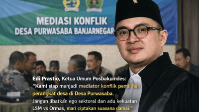 Konflik Seleksi Perangkat Desa Purwasaba: Kades Hoho dan LSM Harimau Bersitegang, Posbakumdes Tawarkan Mediasi