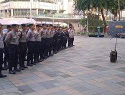 Kabagops Polres Metro Jakarta Pusat AKBP DEDI NURHADI, S. COM Pimpin Apel Siap Pam Antisipasi Longmarch oleh Pimpinan Nasional Front Pergerakan Nasional di Polsubsektor Thamrin