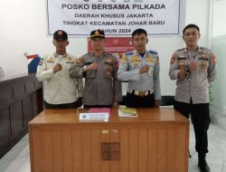 Polsek Johar Baru Perketat Pengamanan Gudang Logistik Pilkada di Posko Bersama Pilkada Kantor Kecamatan Johar Baru