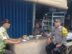 Sambang Dan Patroli Ke Pasar Gembrong, Bhabinkamtibmas Galur, Berikan Imbauan Kamtibmas Kepada Security