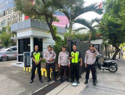 Berikan Imbauan Kamtibmas  Ke Security Komisi Yudisial, Samapta Polsek Senen Giatkan Patroli