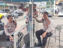 Unit Sabhara Polsek Cempaka Putih Strong Point Siang Hari Guna Cegah Gangguan Kamtibmas