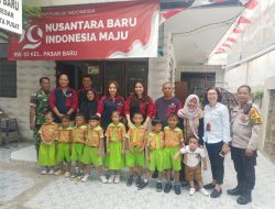 Dukungan Bhabinkamtibmas Babinsa Bersama Bank Artha Graha Di PAUD Melati