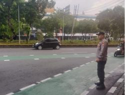 Unit Patroli Polsek Metro Gambir Gelar Pengamanan dan Pengaturan Lalu Lintas di TL Veteran III
