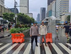 Dalam Rangka Menjaga Keamanan Di Car Free Day Simpang Sarinah, Kapolsubsektor Sarinah Berikan Himbauan Kamtibmas Masyarakat