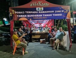Pos Singgah Ramadhan 1446 H: Kolaborasi Kanit Binmas, Perwira Pengendali, Lurah, dan Tokoh Masyarakat Tanah Tinggi di Taman Bunderan