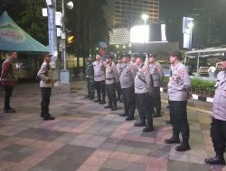 Apel Malam Rayonisasi Di Depan Polsubsektor Thamrin, Antisipasi Gangguan Kamtibmas Menteng Dan Tanah Abang