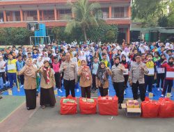 Sat Binmas Polres Metro Jakarta Pusat Berikan Penyuluhan Bahaya Narkoba dan Judi Online pada MPLS SMPN 269