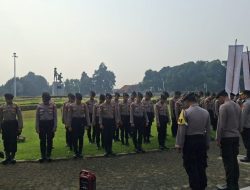 Siaga Aksi Unras, Polsek Menteng Gelar Apel Pengamanan di Tugu Tani