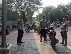 Penjagaan Siang Hari Polsek Sawah Besar Di Jalanan, Cegah Jambret di Kawasan Pasar Baru