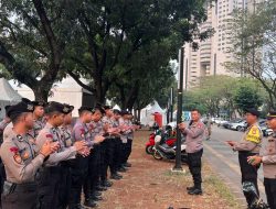 Pastikan Aman, Polri Lakukan Pengamanan Bola Basket 3×3 dan Bazaar di Parkir Timur Senayan