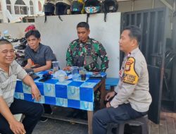 Bhabinkamtibmas-Babinsa Karet Tengsin Sambangi Kedai Swadarma Sebagai Cooling System
