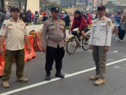 Personel Polsubsektor Blora Ajak Warga Di CFD Kawasan Dukuh Atas Jaga Kamtibmas