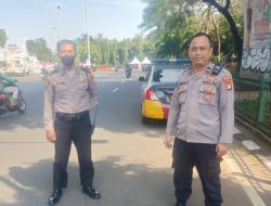 Polsek Metro Gambir Lakukan Pemantauan dan Penyekatan di Kawasan Medan Merdeka Utara