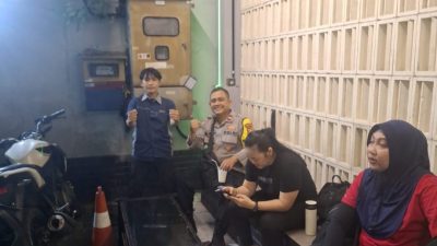 Bhabinkamtibmas Sambangi Gedung Absolut Fit, Ingatkan Security Waspada Guankamtibmas