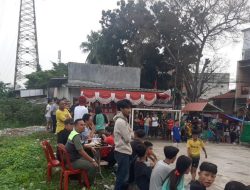 Bhabinkamtibmas Petamburan Bersama Satpol PP dan Ketua RW Monitoring Final Futsal