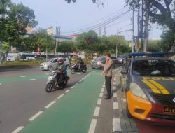 Patroli Pagi Polsek Metro Gambir di Jalan Veteran III, Lalin Lancar dan Kondusif