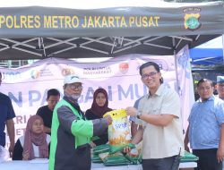 Polres Metro Jakarta Pusat Gelar Gerakan Pangan Murah, Sediakan 2 Ton Beras untuk Warga