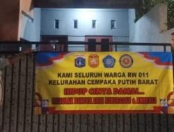 Warga RW 011 Cempaka Putih Barat Pasang Spanduk Anti Kekerasan, Wujud Komitmen Jaga Lingkungan Aman