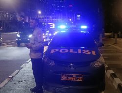 Patroli Samapta Polsek Metro Tanah Abang Patroli Malam Hari Antisipasi Gangguan Kamtibmas Sepanjang Jalan Jenderal Sudirman