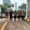 Polsek Metro Tanah Abang Gelar Apel Pengamanan Unras Majelis Pemuda Indonesia di Kantor Pusat Bank BNI 46