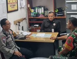 Bhabinkamtibmas-Babinsa Karet Tengsin Patroli Dialogis Dan Sambangi Security Gedung Intiland Sampaikan Imbauan