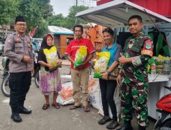 Bhabinkamtibmas dan Babinsa Karet Tengsin Bersama Komunitas Ojol di Gerai Mart